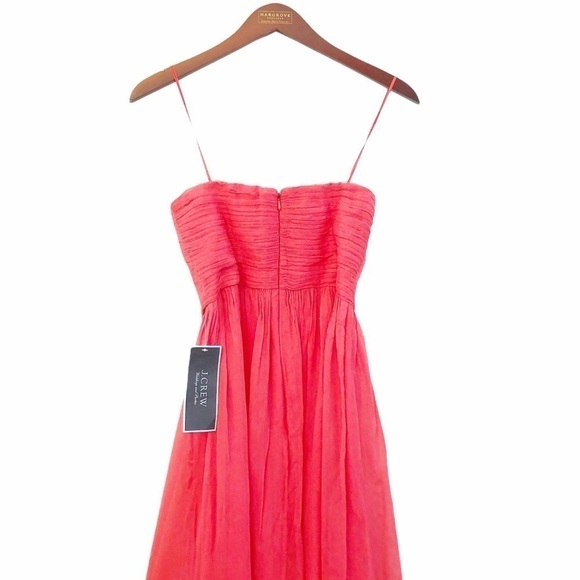 J. CREW COLLECTION NWT Silk Strapless Party Dress Size 2 in Coral Pink - Picture 6 of 16